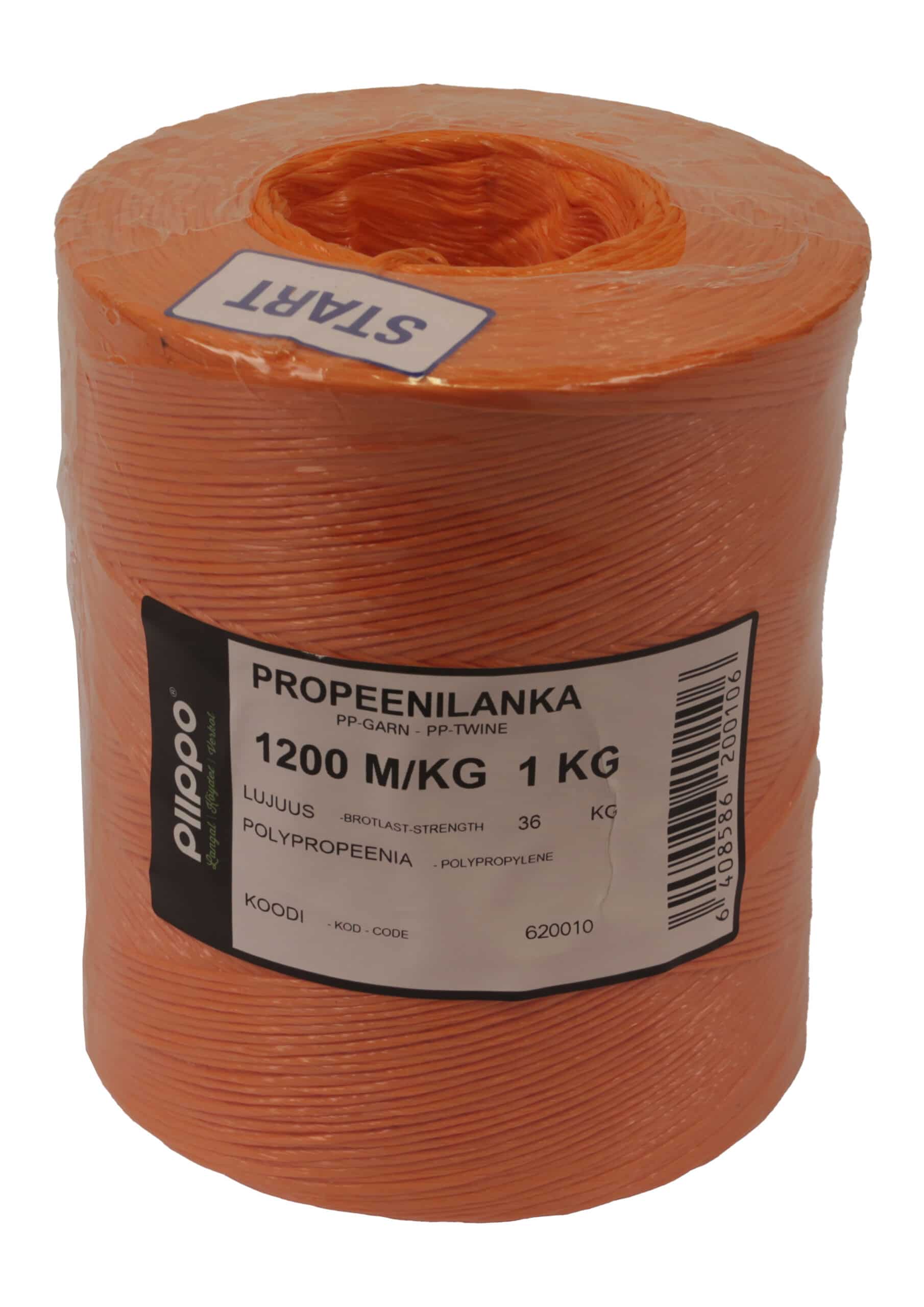 Polypropylene twine 1kg, orange - PiippoShop