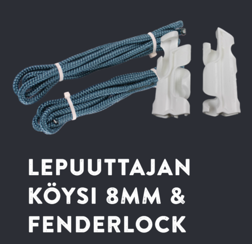 BUNDLE (PARI) LEPUUTTAJAN KÖYSI 8MM JA FENDERLOCK MUSTA